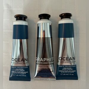 Bath & Body Works Ocean and Graphite Men’s Hand Cream - Lot Of 3